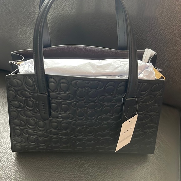 COACH BLACK LEATHER BAG - Picture 7 of 13